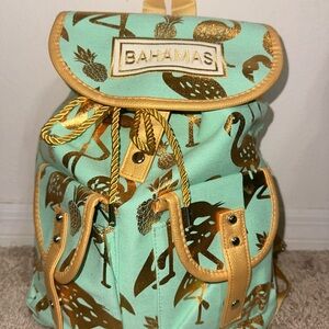 Gold Flamingo Bahamas Backpack